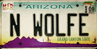 Susan Adamson's OTHER Wolfe License Plate